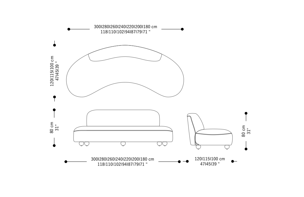 Image of the main dimensions of the product